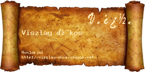 Viszlay Ákos névjegykártya